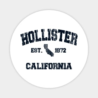 Hollister California CA Vintage State Athletic Navy Style T-Shirt Magnet